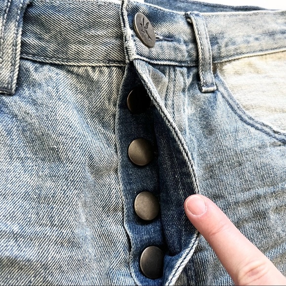 ONE X ONE TEASPOON BUTTON FLY SHORTS SIZE 24 Festival Rodeo Trendy High Rise - Picture 5 of 8